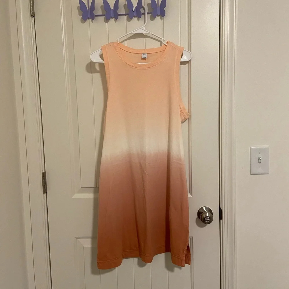 NWOT |‎ Old Navy women’s peach ombré midi tank dress — medium